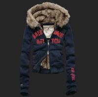 dames abercrombie fitch fur hooded outwear zip new york diepblauw Winkel Almere mhimy434